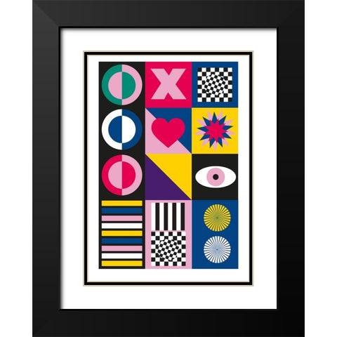 Geometric Black Modern Wood Framed Art Print with Double Matting by Ortiz, Sergio