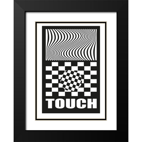 Touch Black Modern Wood Framed Art Print with Double Matting by Ortiz, Sergio