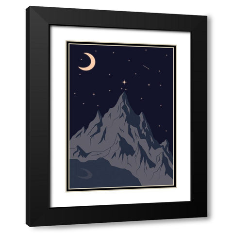 Good Night Black Modern Wood Framed Art Print with Double Matting by Elmoudden, Omar