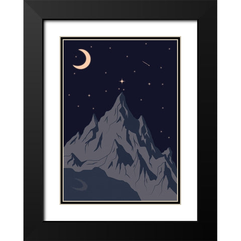 Good Night Black Modern Wood Framed Art Print with Double Matting by Elmoudden, Omar