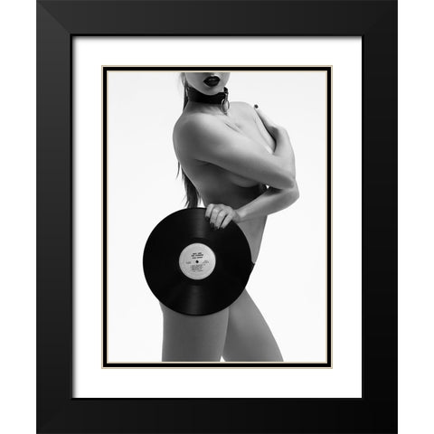 Raw Power Black Modern Wood Framed Art Print with Double Matting by Drake, David