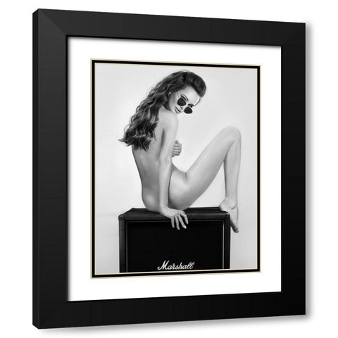 Turn Me On Black Modern Wood Framed Art Print with Double Matting by Drake, David