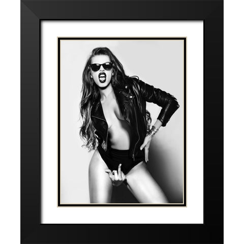Eat This Black Modern Wood Framed Art Print with Double Matting by Drake, David