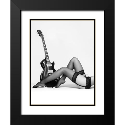 Rock n Legs Black Modern Wood Framed Art Print with Double Matting by Drake, David