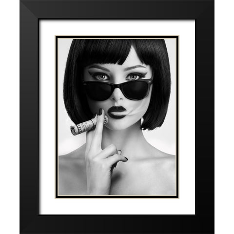Smoke This Black Modern Wood Framed Art Print with Double Matting by Drake, David