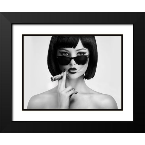 Smoke This Black Modern Wood Framed Art Print with Double Matting by Drake, David