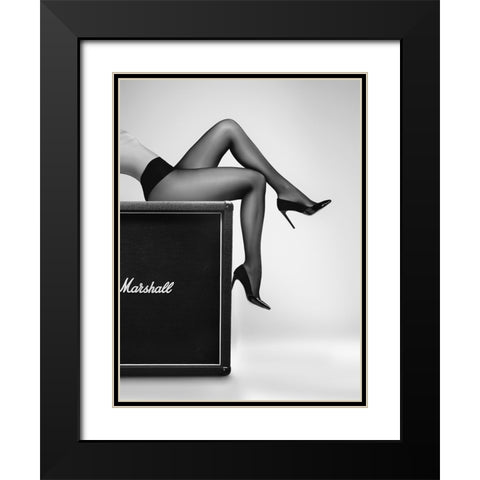 Rock n Legs Black Modern Wood Framed Art Print with Double Matting by Drake, David
