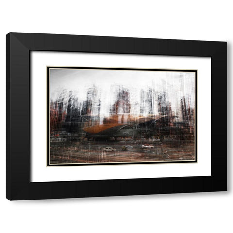 Too Much Traffic Black Modern Wood Framed Art Print with Double Matting by Chiriaco, Carmine