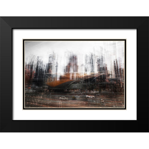 Too Much Traffic Black Modern Wood Framed Art Print with Double Matting by Chiriaco, Carmine