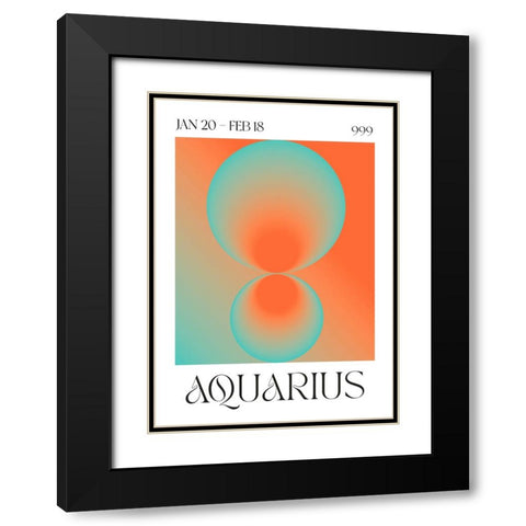 Aquarius Black Modern Wood Framed Art Print with Double Matting by Castillo, Valeria