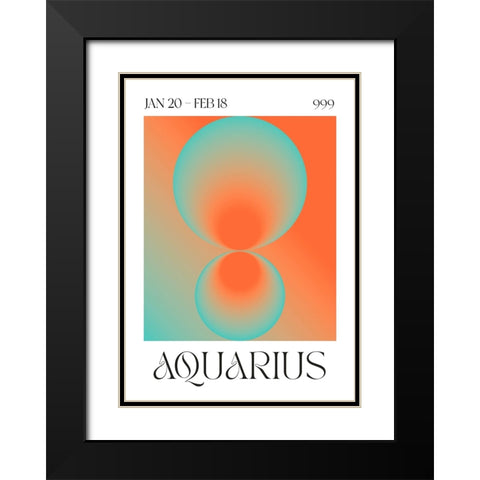 Aquarius Black Modern Wood Framed Art Print with Double Matting by Castillo, Valeria