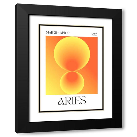 Aries Black Modern Wood Framed Art Print with Double Matting by Castillo, Valeria