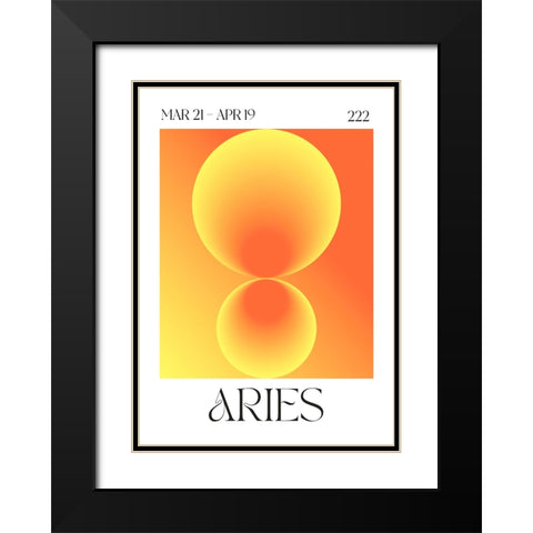 Aries Black Modern Wood Framed Art Print with Double Matting by Castillo, Valeria