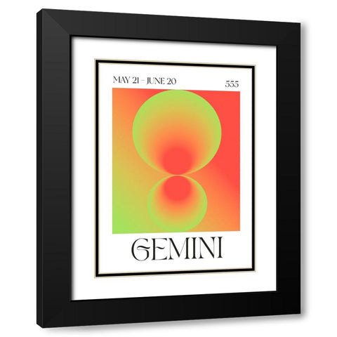 Gemini Black Modern Wood Framed Art Print with Double Matting by Castillo, Valeria