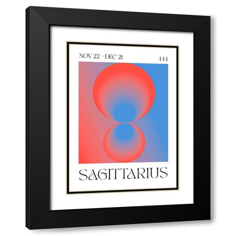 Sagittarius Black Modern Wood Framed Art Print with Double Matting by Castillo, Valeria