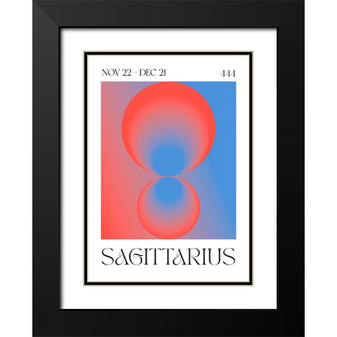 Sagittarius Black Modern Wood Framed Art Print with Double Matting by Castillo, Valeria
