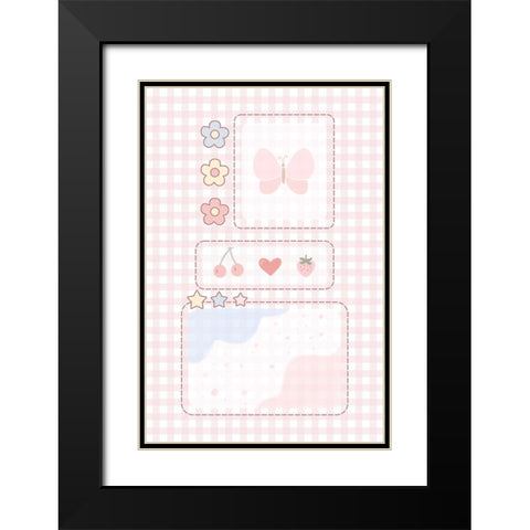Pink Aesthetic Black Modern Wood Framed Art Print with Double Matting by Thai, Xuan