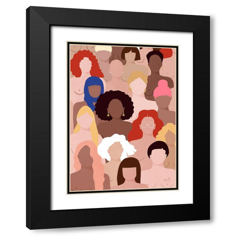 Who run the world Black Modern Wood Framed Art Print with Double Matting by Tomljanovic, Maja