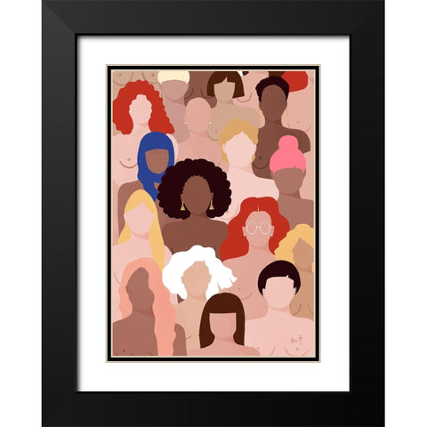 Who run the world Black Modern Wood Framed Art Print with Double Matting by Tomljanovic, Maja