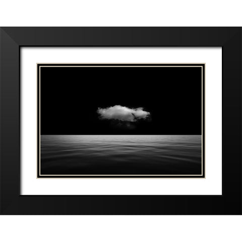 Lonely Cloud Black Modern Wood Framed Art Print with Double Matting by Eisele, Stefan