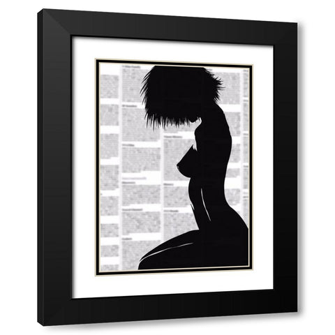 Whats in todays paper? Black Modern Wood Framed Art Print with Double Matting by Harstedt, Tomas