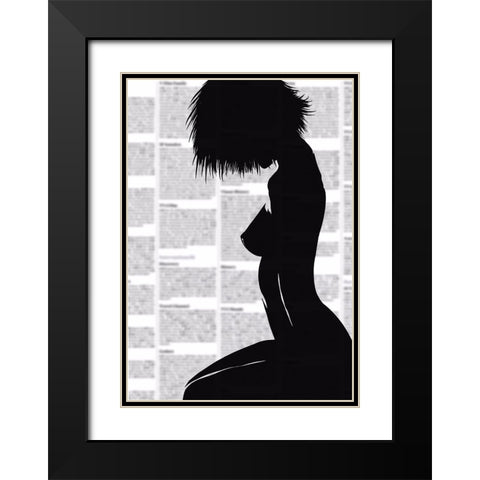 Whats in todays paper? Black Modern Wood Framed Art Print with Double Matting by Harstedt, Tomas