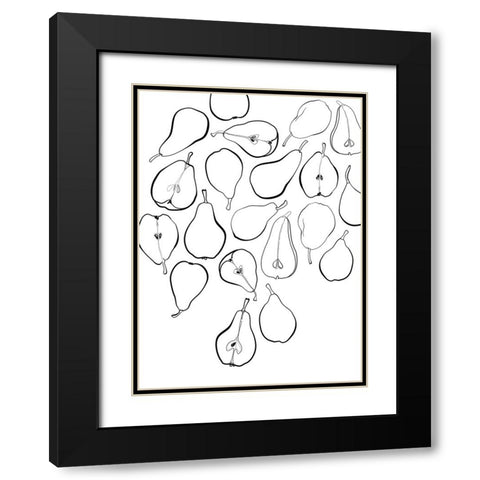 Line art pears Black Modern Wood Framed Art Print with Double Matting by Laiz Blursbyai, Rosana