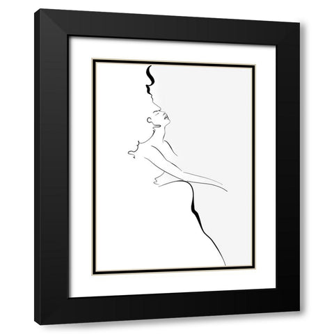 Silhouette Black Modern Wood Framed Art Print with Double Matting by Laiz Blursbyai, Rosana