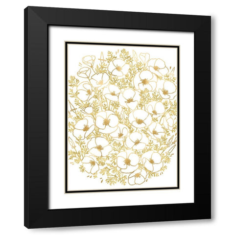 Gold California poppies Black Modern Wood Framed Art Print with Double Matting by Laiz Blursbyai, Rosana