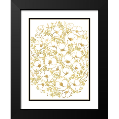 Gold California poppies Black Modern Wood Framed Art Print with Double Matting by Laiz Blursbyai, Rosana