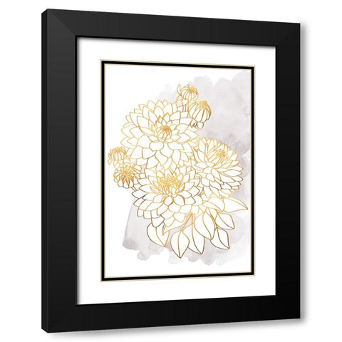Pacey bouquet in gold and grey Black Modern Wood Framed Art Print with Double Matting by Laiz Blursbyai, Rosana