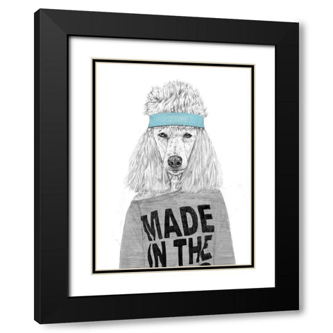 80s Bitch Black Modern Wood Framed Art Print with Double Matting by Solti, Balazs