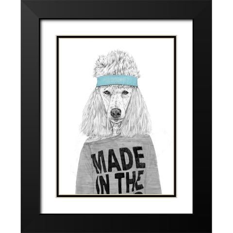 80s Bitch Black Modern Wood Framed Art Print with Double Matting by Solti, Balazs