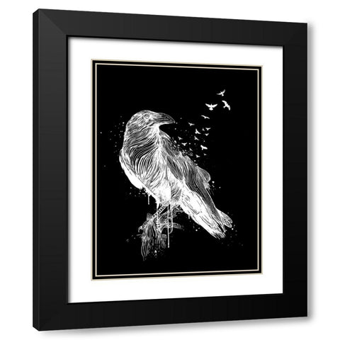 Born to be free (dark) Black Modern Wood Framed Art Print with Double Matting by Solti, Balazs