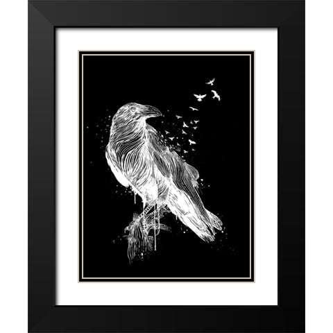 Born to be free (dark) Black Modern Wood Framed Art Print with Double Matting by Solti, Balazs