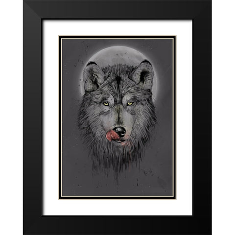 Dinner time (dark) Black Modern Wood Framed Art Print with Double Matting by Solti, Balazs