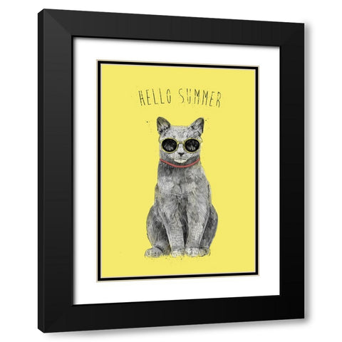Hello Summer Black Modern Wood Framed Art Print with Double Matting by Solti, Balazs