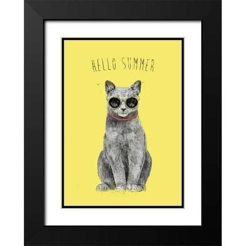 Hello Summer Black Modern Wood Framed Art Print with Double Matting by Solti, Balazs