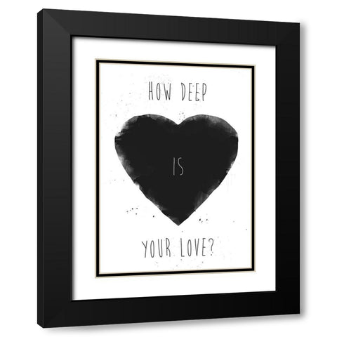 How deep is your love Black Modern Wood Framed Art Print with Double Matting by Solti, Balazs