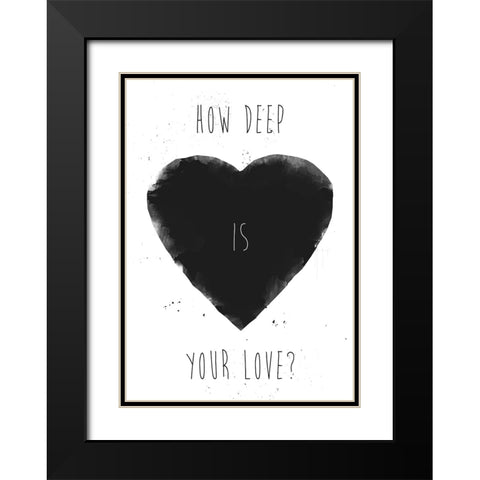 How deep is your love Black Modern Wood Framed Art Print with Double Matting by Solti, Balazs