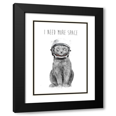 I need more space Black Modern Wood Framed Art Print with Double Matting by Solti, Balazs