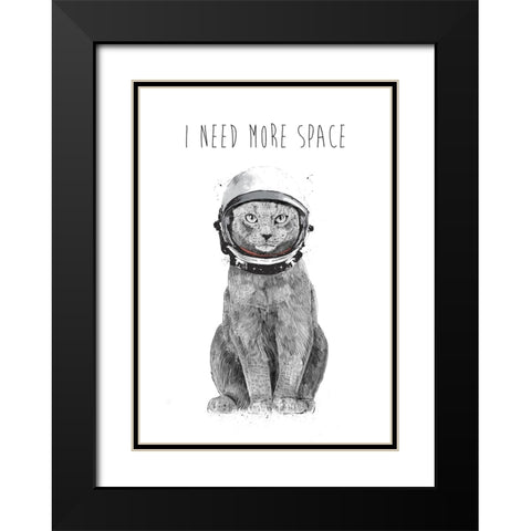 I need more space Black Modern Wood Framed Art Print with Double Matting by Solti, Balazs