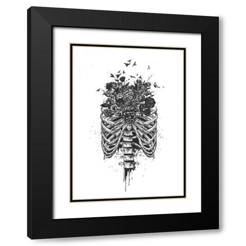 New life Black Modern Wood Framed Art Print with Double Matting by Solti, Balazs