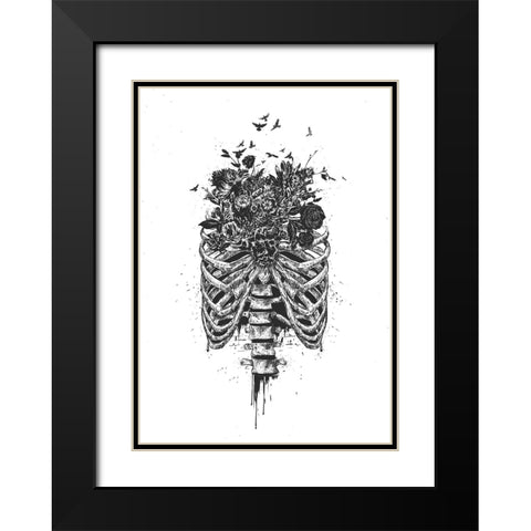 New life Black Modern Wood Framed Art Print with Double Matting by Solti, Balazs