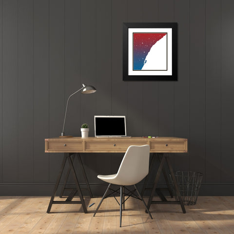 Night climbing Black Modern Wood Framed Art Print with Double Matting by Solti, Balazs