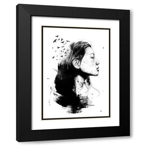 Open your mind Black Modern Wood Framed Art Print with Double Matting by Solti, Balazs