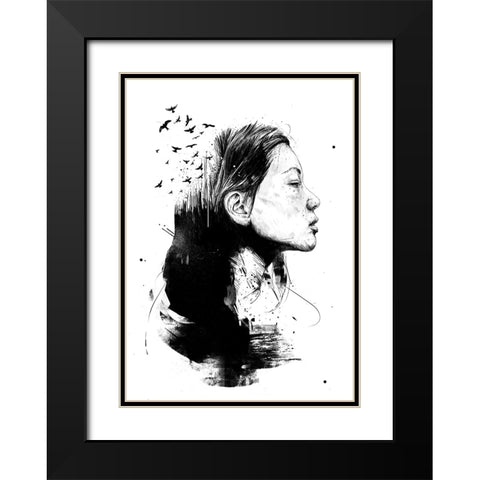 Open your mind Black Modern Wood Framed Art Print with Double Matting by Solti, Balazs
