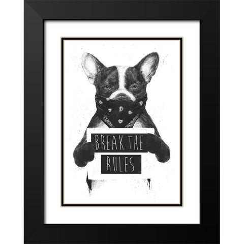 Rebel dog Black Modern Wood Framed Art Print with Double Matting by Solti, Balazs