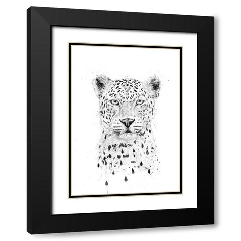 Raining again Black Modern Wood Framed Art Print with Double Matting by Solti, Balazs