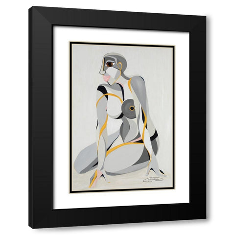 Andrum Black Modern Wood Framed Art Print with Double Matting by Florea, Simona